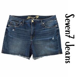 Seven7 Weekend Wildfire Distressed Denim High Rise Shorts Size 14 MY3324WI EUC